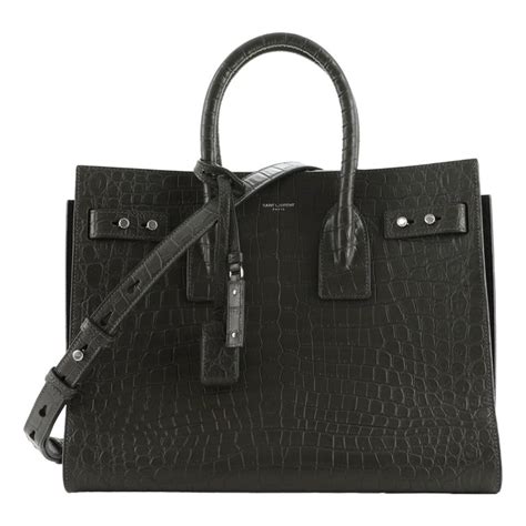 sac de jour en cuir embossé crocodile 